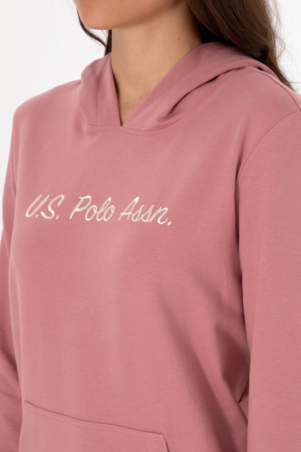 سوئیشرت زنانه U.S. Polo Assn. کلاهدار رنگ صورتی خاکی مدل 50313559-VR221 سوئیشرت زنانه U.S. Polo Assn. کلاهدار رنگ صورتی خاکی مدل 50313559-VR221