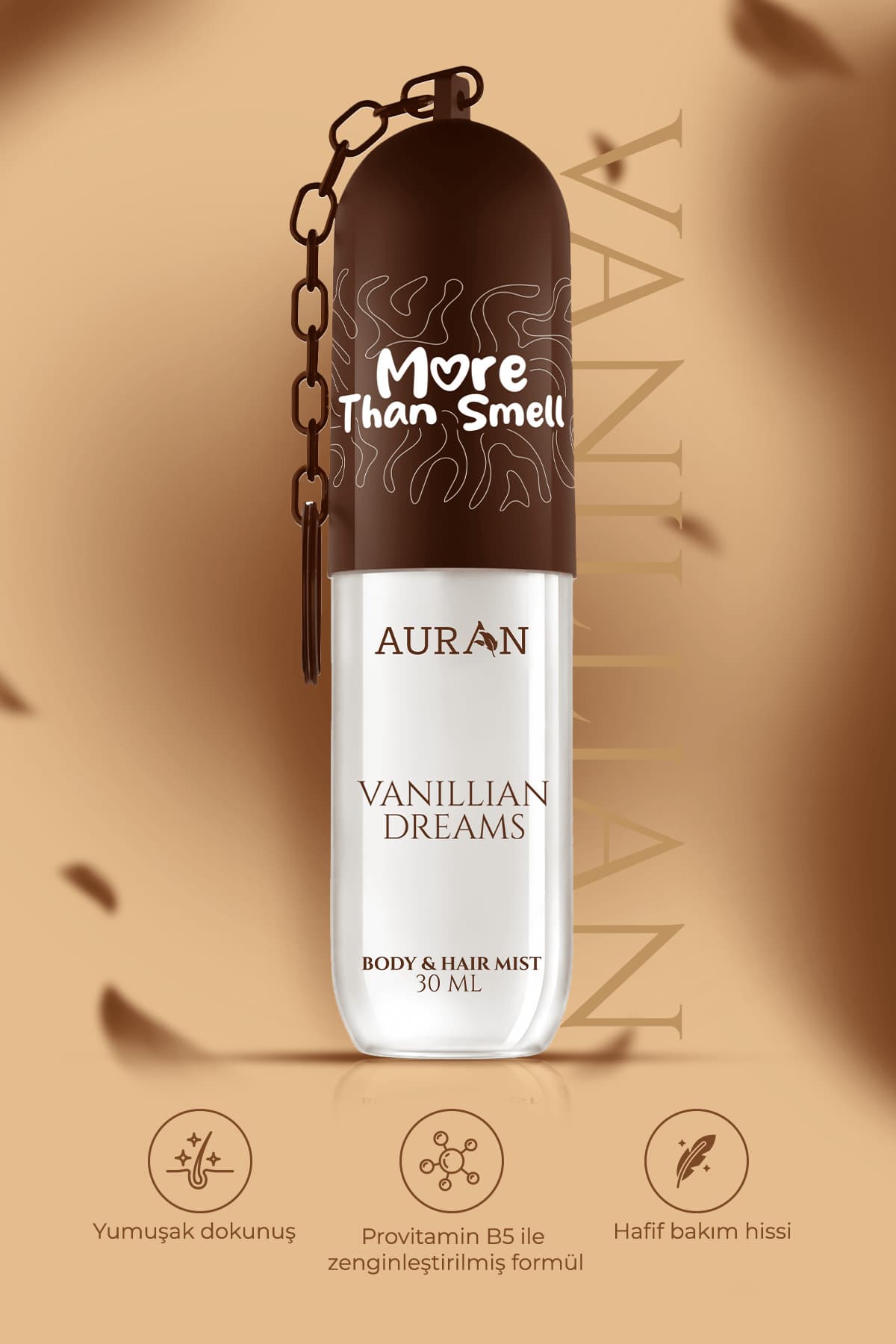 اسپری عطر بدن و مو AURAN Vanillian Dreams آویزدار 30ml اسپری عطر بدن و مو AURAN Vanillian Dreams آویزدار 30ml