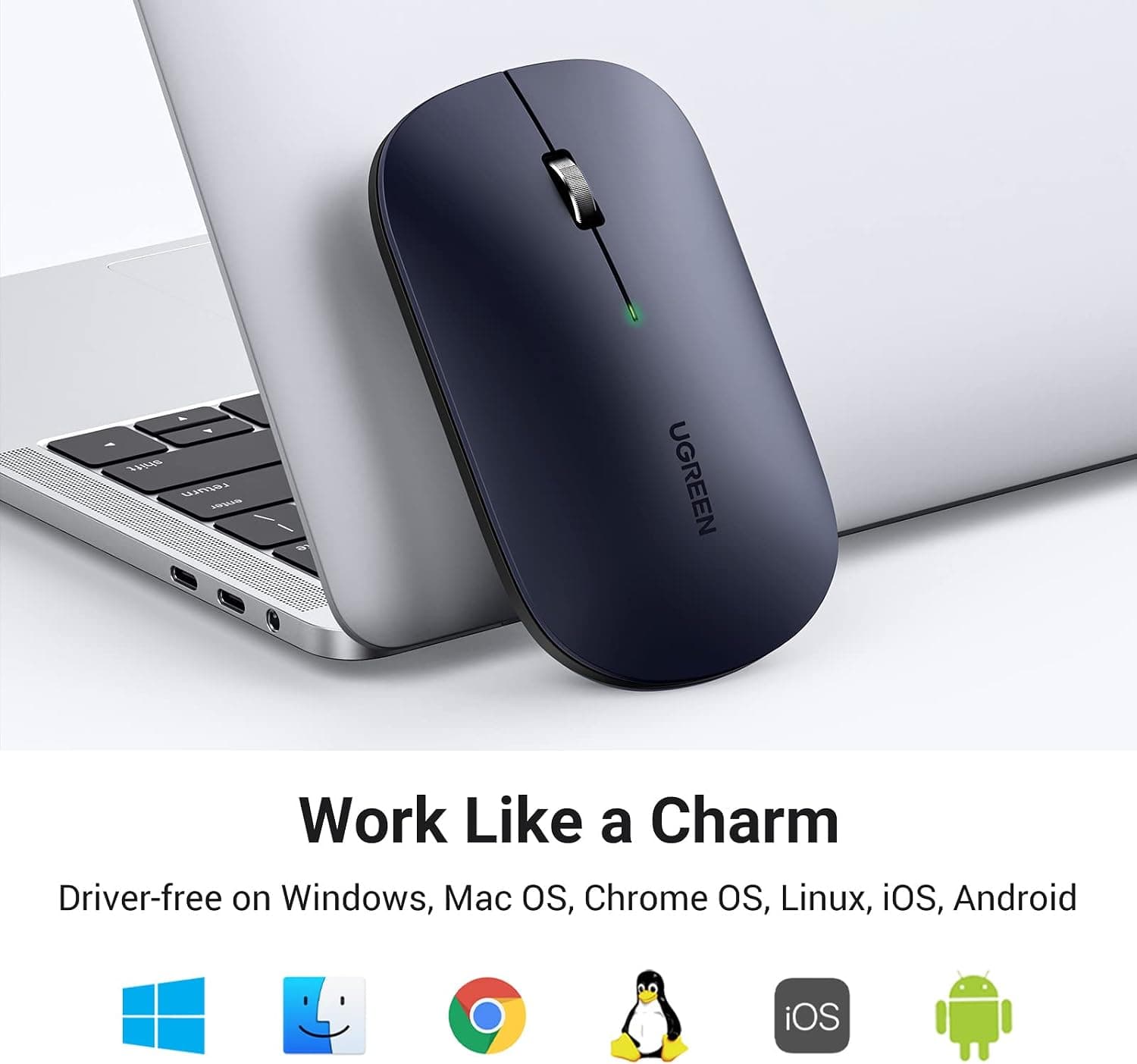 ماوس بیسیم UGREEN با اتصال USB و فرکانس 2.4 GHz، حداکثر 4000 DPI، باتری 18 ماهه مشکی ماوس بیسیم UGREEN با اتصال USB و فرکانس 2.4 GHz، حداکثر 4000 DPI، باتری 18 ماهه مشکی