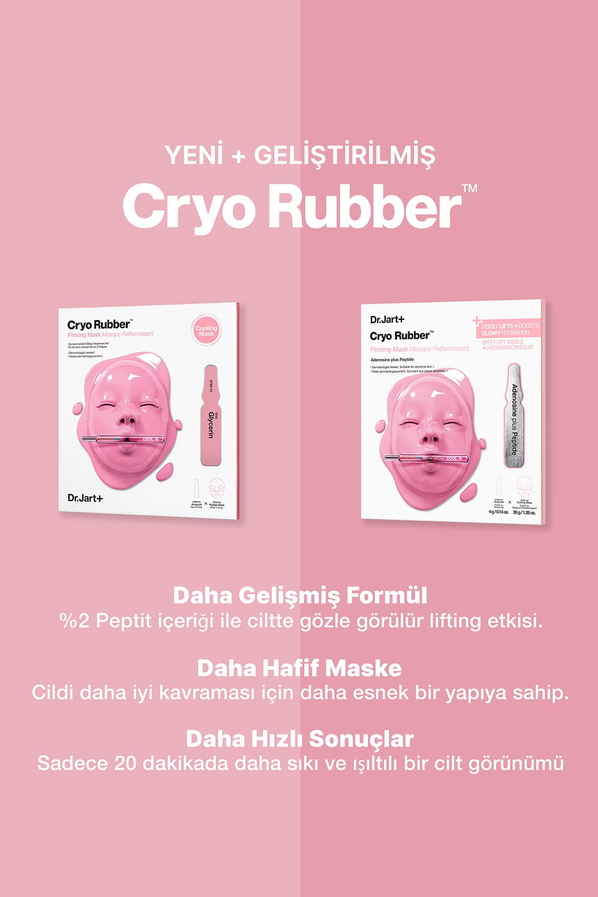ماسک سفتکننده Dr.Jart+ Cryo Rubber حاوی آدنوزین و پپتید 40GM/1.4OZ ماسک سفتکننده Dr.Jart+ Cryo Rubber حاوی آدنوزین و پپتید 40GM/1.4OZ