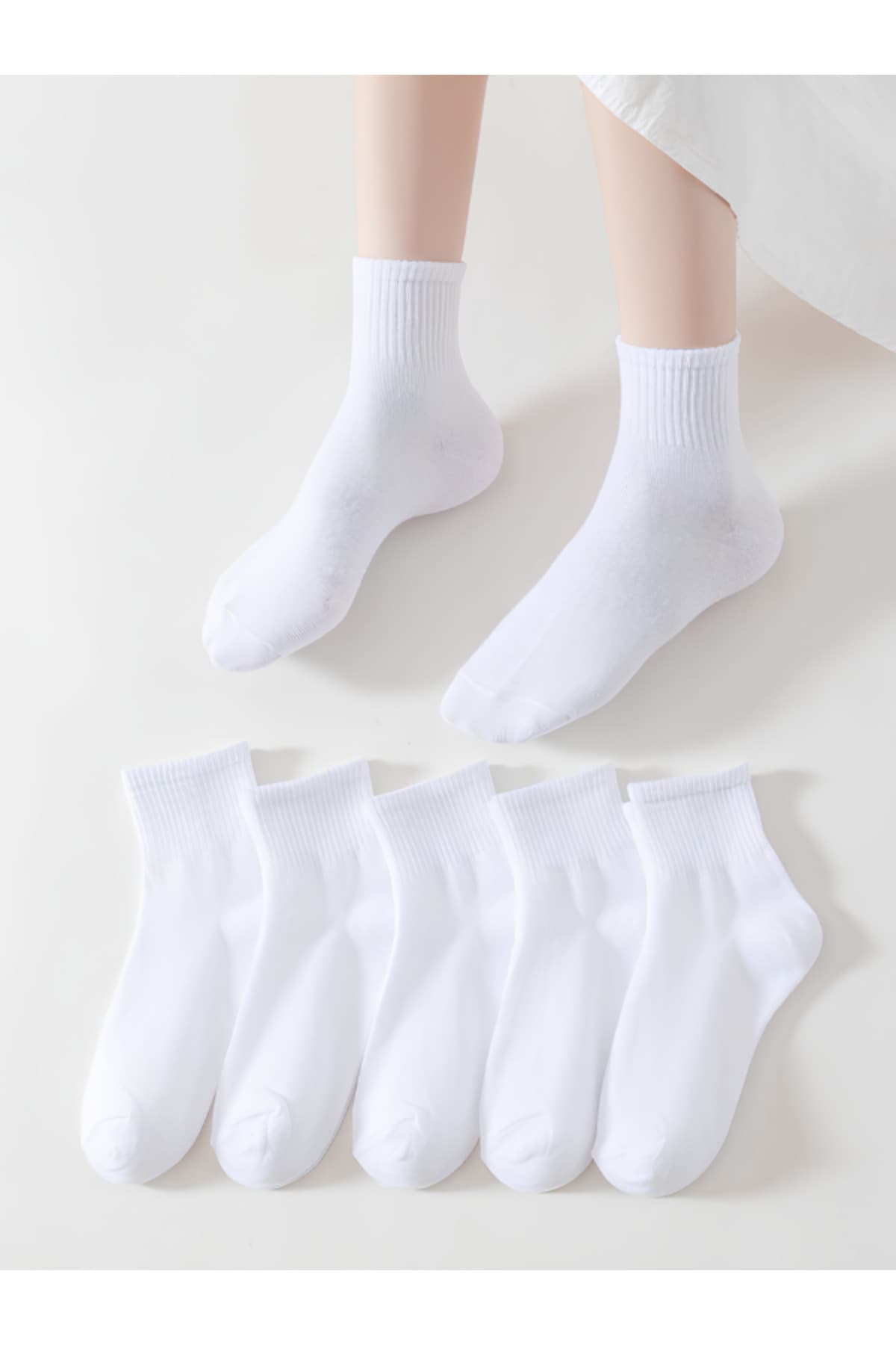 جوراب یونیسکس myprem socks پنبهای نیمساق سفید تنیس ۶ بسته جوراب یونیسکس myprem socks پنبهای نیمساق سفید تنیس ۶ بسته