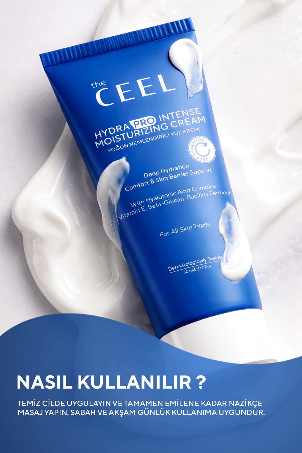 کرم نمرسان غلیظ آبی The Ceel با هیالورونیک اسید و آلانتوئین 50 ml کرم نمرسان غلیظ آبی The Ceel با هیالورونیک اسید و آلانتوئین 50 ml