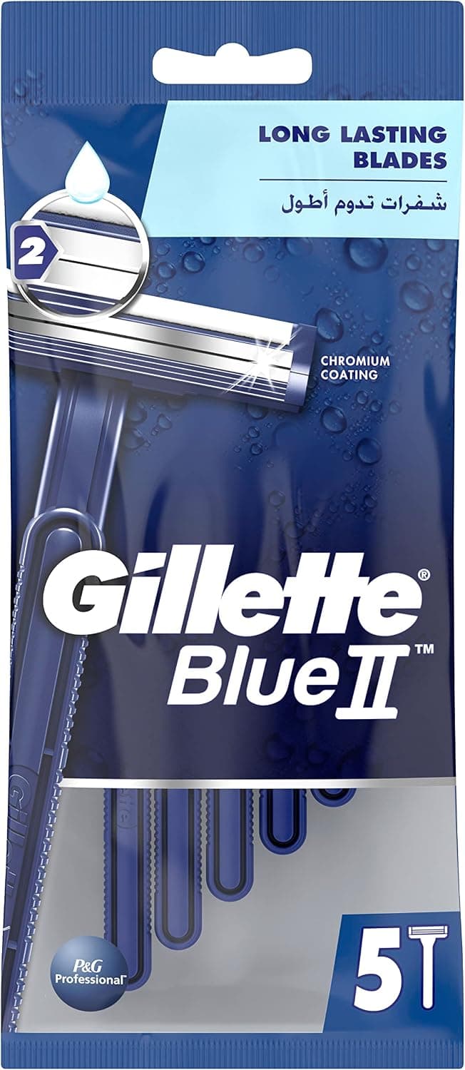 تیغ یکبارمصرف مردانه Gillette مدل Blue II x5 تیغ یکبارمصرف مردانه Gillette مدل Blue II x5
