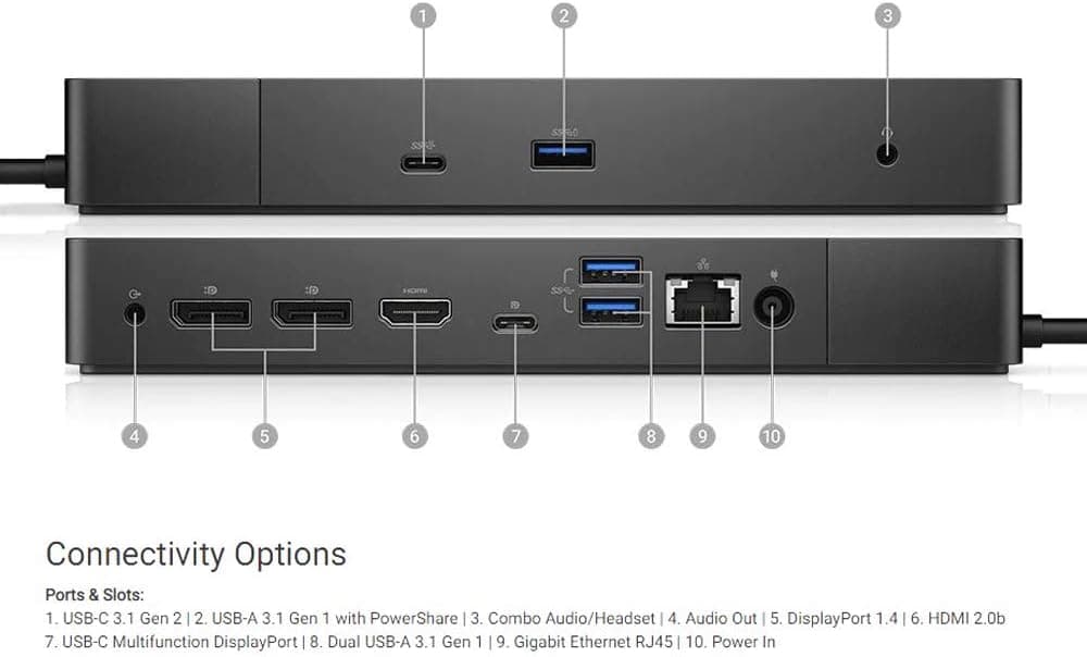 داک استیشن Dell با USB-C، HDMI و DisplayPort دوگانه مدل WD19 180W داک استیشن Dell با USB-C، HDMI و DisplayPort دوگانه مدل WD19 180W