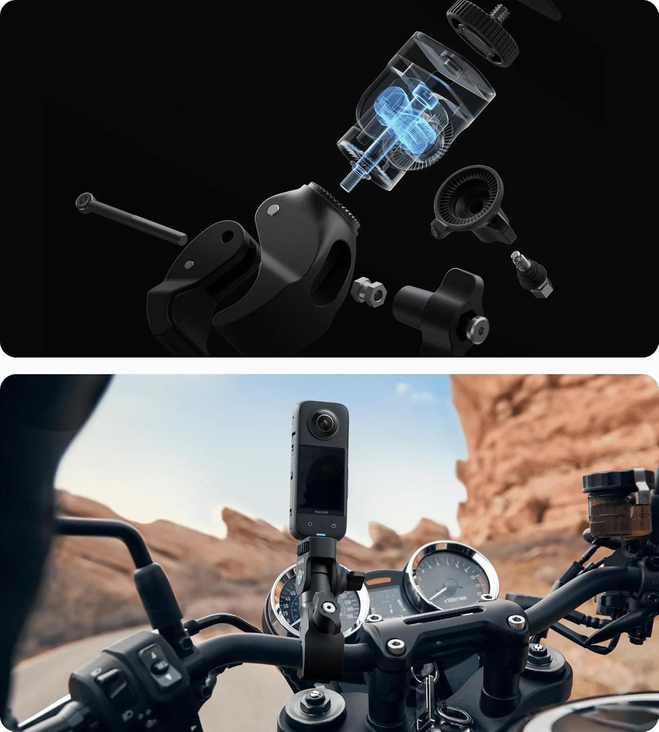 بسته نصب موتور سیکلت Insta360 بسته نصب موتور سیکلت Insta360