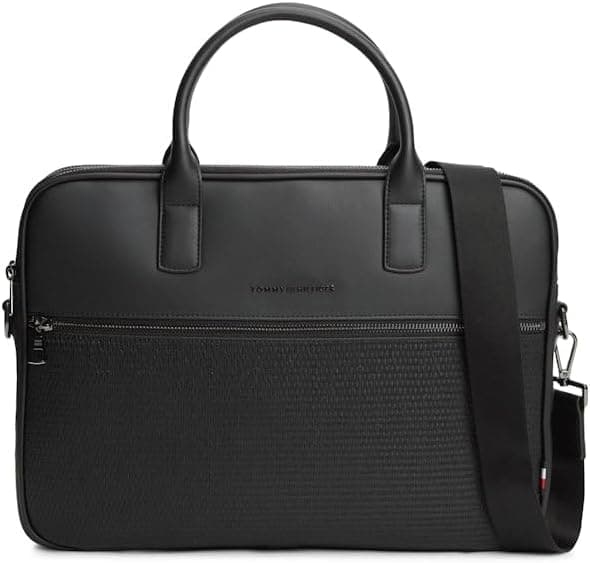 کیف کامپیوتر مردانه Tommy Hilfiger بافت TH WOVEN COMPUTER BA مشکی OS کیف کامپیوتر مردانه Tommy Hilfiger بافت TH WOVEN COMPUTER BA مشکی OS