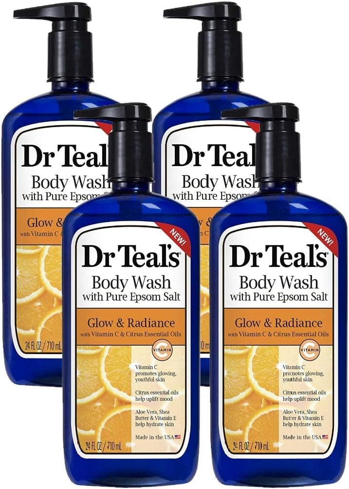 شوینده بدن Dr Teal's حاوی نمک اپسوم، ویتامین C و روغنهای مرکبات 710 ml شوینده بدن Dr Teal's حاوی نمک اپسوم، ویتامین C و روغنهای مرکبات 710 ml