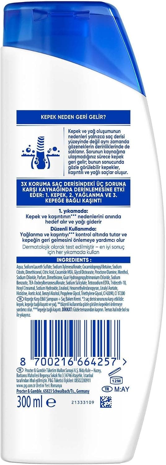 شامپو ضد شوره Head & Shoulders طراوت منتول 2 در 1 300ml شامپو ضد شوره Head & Shoulders طراوت منتول 2 در 1 300ml