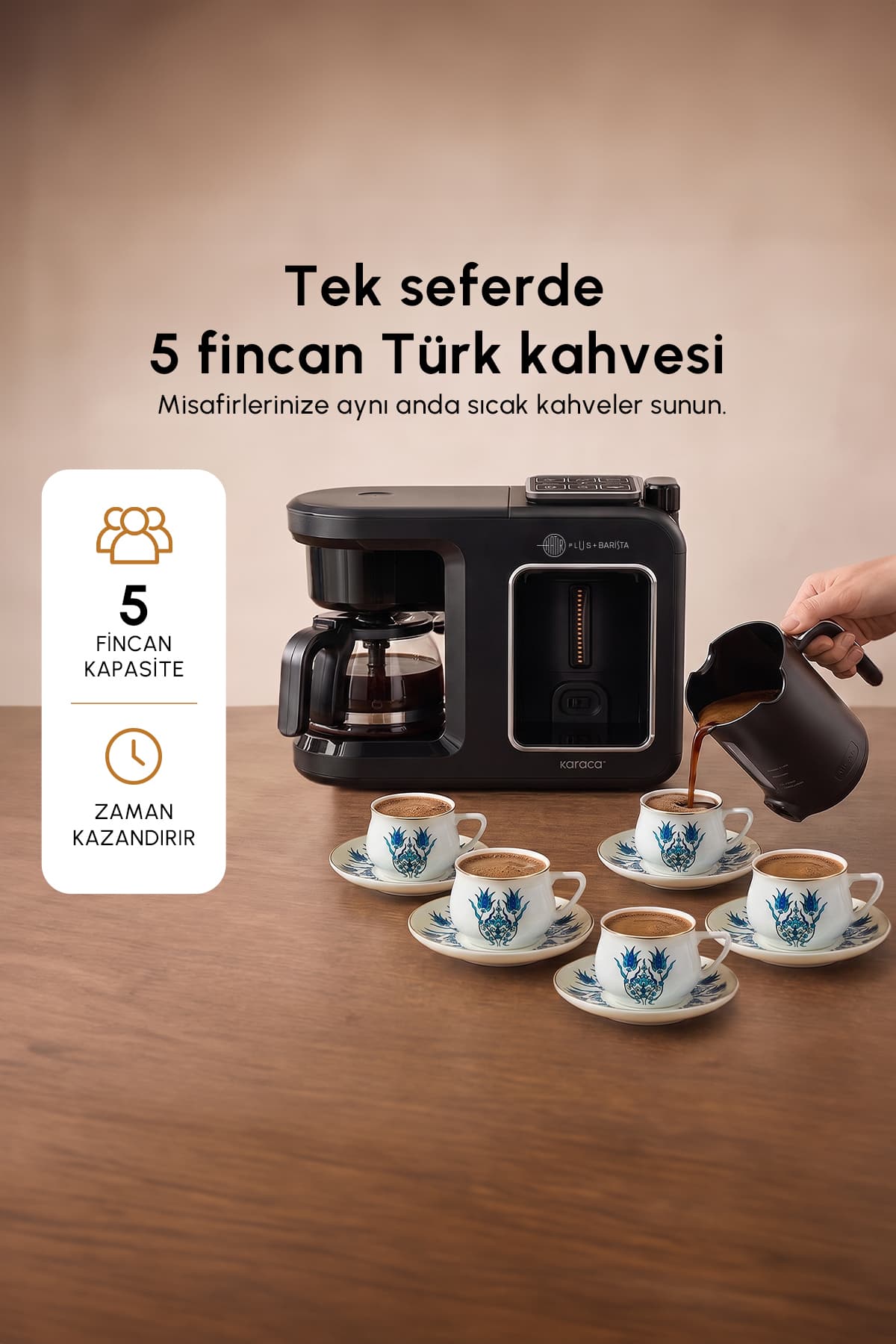 دستگاه قهوهساز Karaca مدل Hatır Plus Barista 6 In 1 برای لاته، کاپوچینو و قهوه ترک کُزده مشکی نقرهای دستگاه قهوهساز Karaca مدل Hatır Plus Barista 6 In 1 برای لاته، کاپوچینو و قهوه ترک کُزده مشکی نقرهای