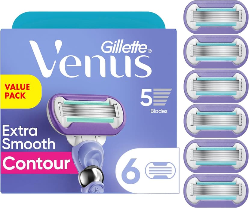 تیغ یدک زنانه Gillette Venus Deluxe Smooth Swirl با نوار مرطوبکننده 6 عددی تیغ یدک زنانه Gillette Venus Deluxe Smooth Swirl با نوار مرطوبکننده 6 عددی