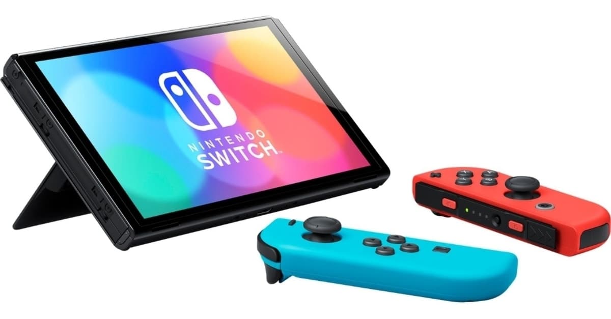 کنسول بازی Nintendo Switch 64GB مدل OLED قرمز/آبی کنسول بازی Nintendo Switch 64GB مدل OLED قرمز/آبی