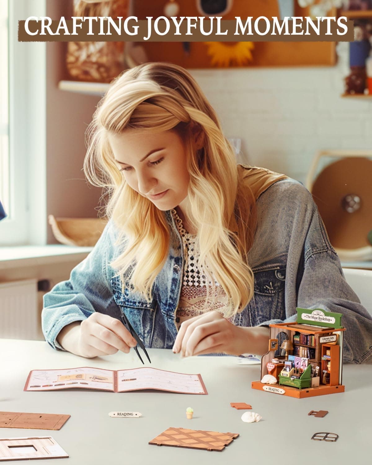 کیت ساخت ماکت مینیاتوری کتابفروشی Rolife مدل The Muse Bookshop کیت ساخت ماکت مینیاتوری کتابفروشی Rolife مدل The Muse Bookshop