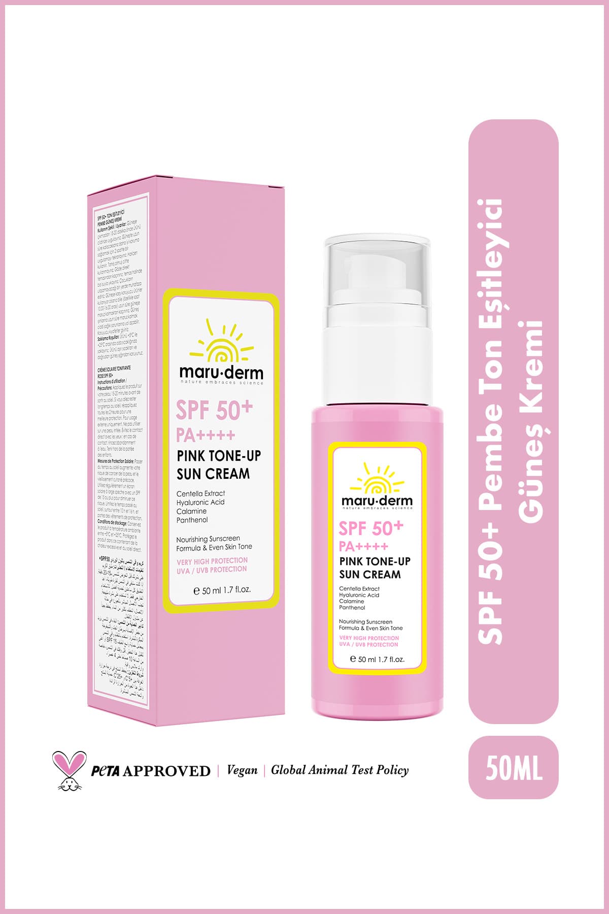 کرم ضد آفتاب Maru.Derm تونآپ صورتی فیلتر کرهای SPF 50+ PA++++ 50 ML کرم ضد آفتاب Maru.Derm تونآپ صورتی فیلتر کرهای SPF 50+ PA++++ 50 ML