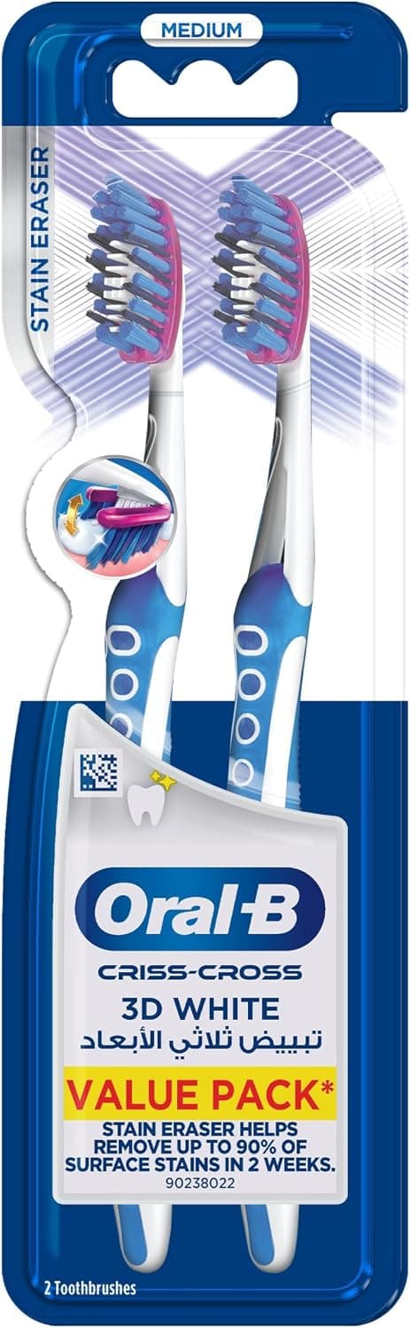 مسواک دستی متوسط Oral-B 3D White Luxe Pro-Flex بسته 2 عددی مسواک دستی متوسط Oral-B 3D White Luxe Pro-Flex بسته 2 عددی