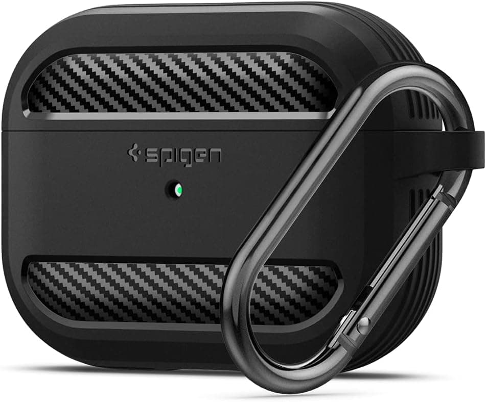 کاور سازگار با AirPods Pro 1 Spigen مشکی مات Rugged Armor مدل ASD00540 کاور سازگار با AirPods Pro 1 Spigen مشکی مات Rugged Armor مدل ASD00540