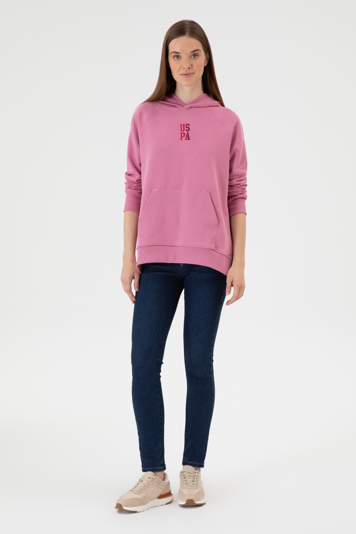 سوئیشرت زنانه U.S. Polo Assn. کلاهدار صورتی تیره با چاک مدل 50313611-VR167 سوئیشرت زنانه U.S. Polo Assn. کلاهدار صورتی تیره با چاک مدل 50313611-VR167