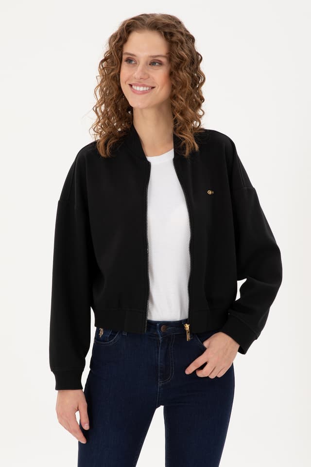 سوئیشرت زنانه U.S. Polo Assn. مشکی یقه گرد زیپدار مدل 50299000-VR046 سوئیشرت زنانه U.S. Polo Assn. مشکی یقه گرد زیپدار مدل 50299000-VR046