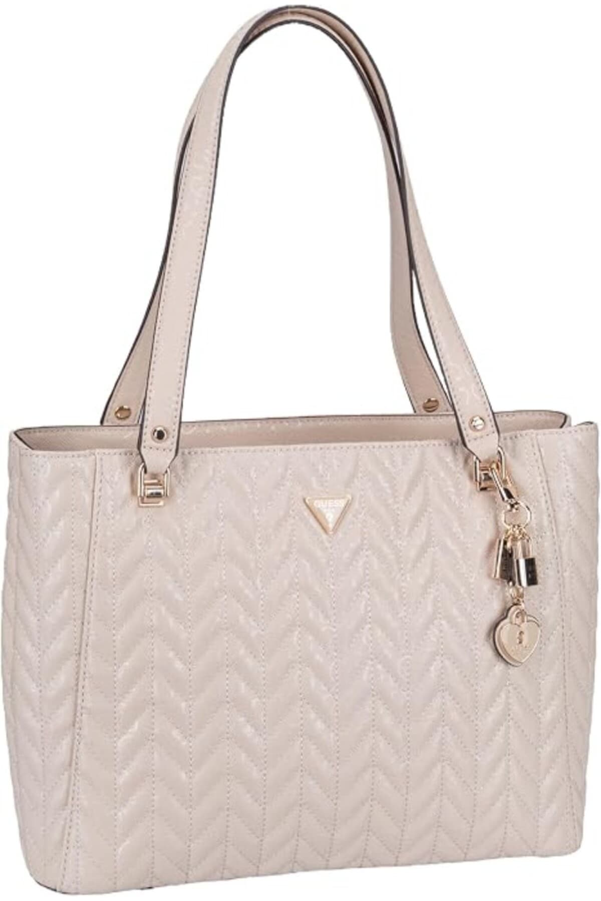 کیف دوشی زنانه Guess توت کاپیتونه بزرگ دو دسته با آویز چارم مدل HWGG9741250 کیف دوشی زنانه Guess توت کاپیتونه بزرگ دو دسته با آویز چارم مدل HWGG9741250