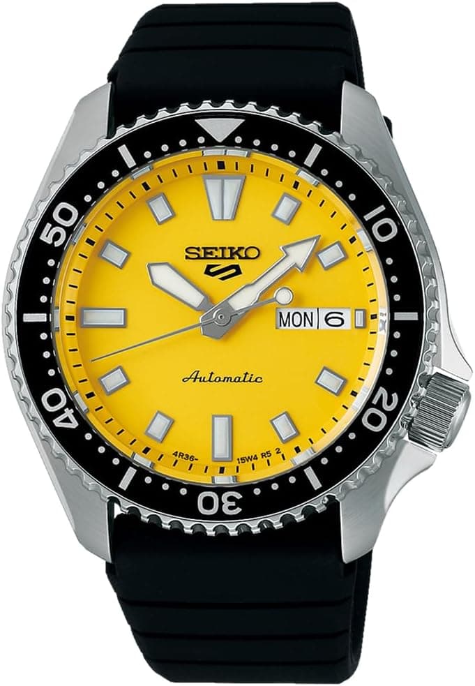 ساعت مردانه Seiko 5 Sport SKX Redux اتوماتیک بند سیلیکونی زرد/مشکی مدل SRPL87K1 ساعت مردانه Seiko 5 Sport SKX Redux اتوماتیک بند سیلیکونی زرد/مشکی مدل SRPL87K1