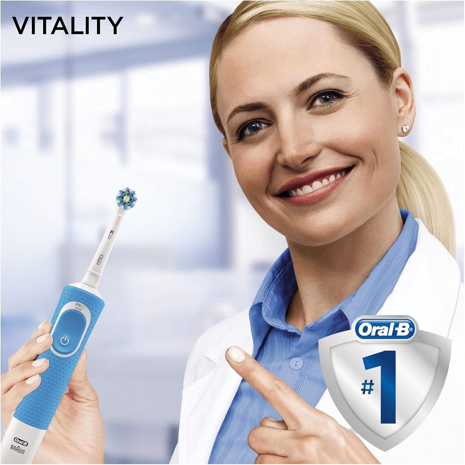 مسواک برقی Oral-B با ۱ دسته و ۲ سری متقاطع، ۱ حالت، تمیزکنندگی 2D، دوشاخه UK، آبی و سفید مسواک برقی Oral-B با ۱ دسته و ۲ سری متقاطع، ۱ حالت، تمیزکنندگی 2D، دوشاخه UK، آبی و سفید