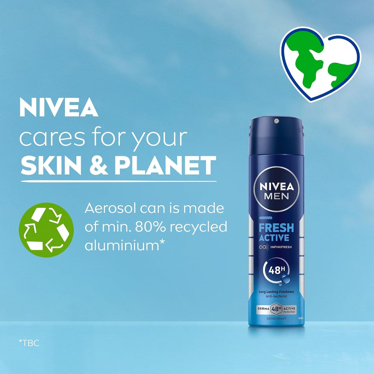 اسپری دئودورانت ضدباکتری مردانه NIVEA Fresh Active با محافظت 48H بسته دوتایی 2x150ml اسپری دئودورانت ضدباکتری مردانه NIVEA Fresh Active با محافظت 48H بسته دوتایی 2x150ml