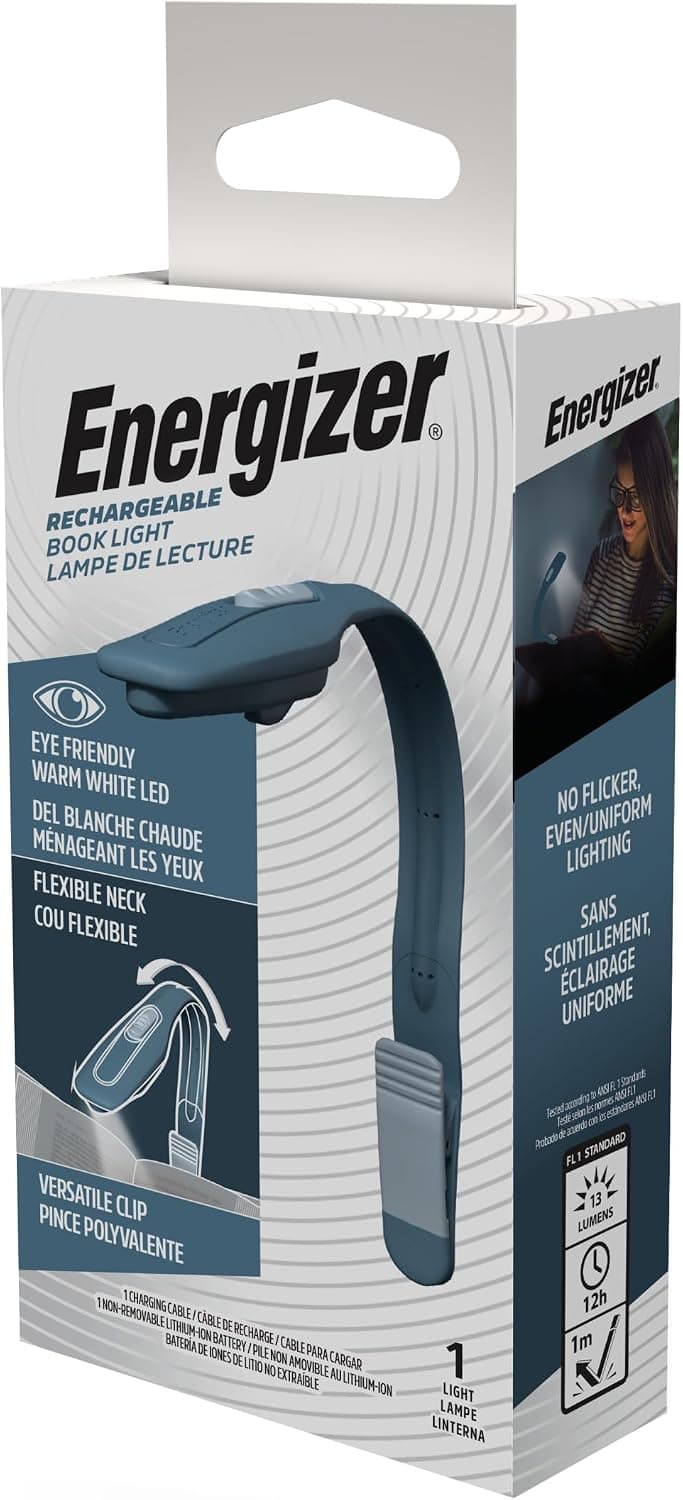 چراغ مطالعه شارژی LED برند Energizer مدل Flex-R با نور گرم آبی چراغ مطالعه شارژی LED برند Energizer مدل Flex-R با نور گرم آبی