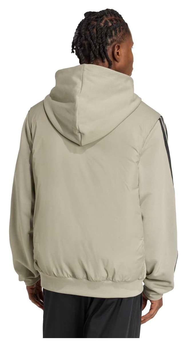ژاکت مردانه adidas Essentials 3 Stripes بژ با کلاه ژاکت مردانه adidas Essentials 3 Stripes بژ با کلاه