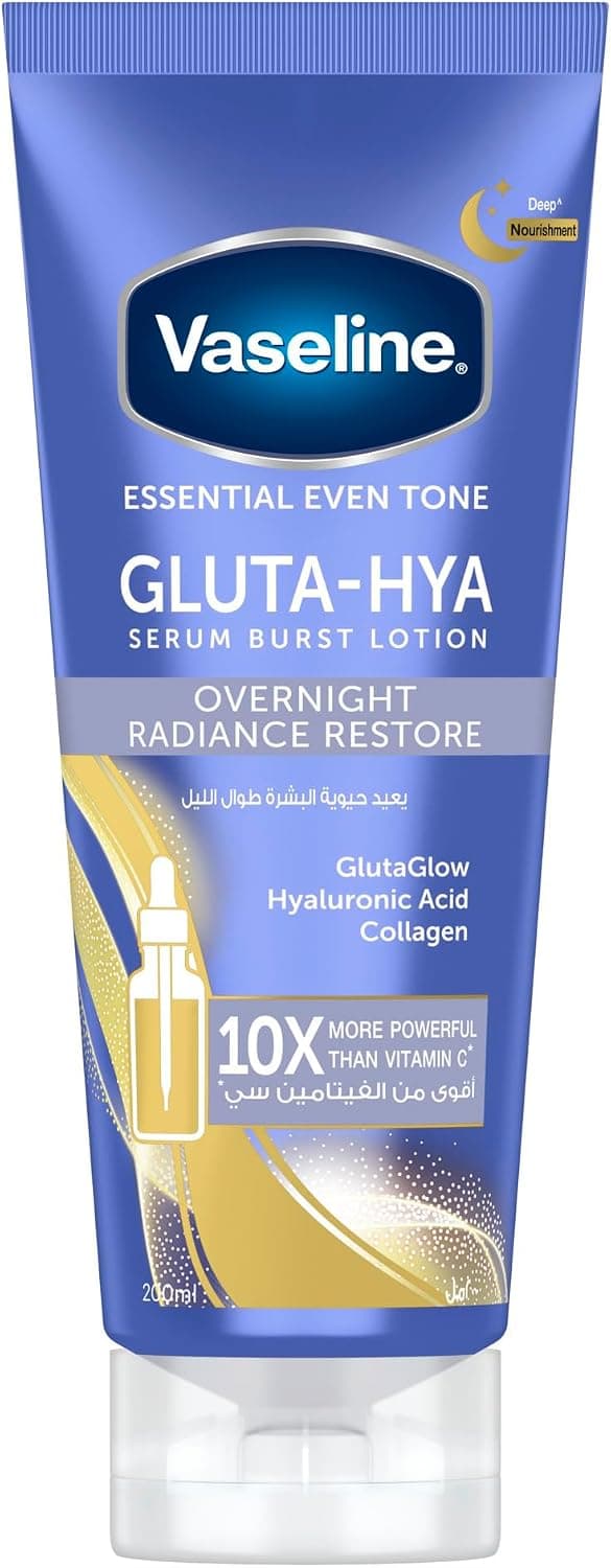 لوسیون Vaseline Gluta-Hya با فناوری GlutaGlow، اسید هیالورونیک و کلاژن 200ml لوسیون Vaseline Gluta-Hya با فناوری GlutaGlow، اسید هیالورونیک و کلاژن 200ml