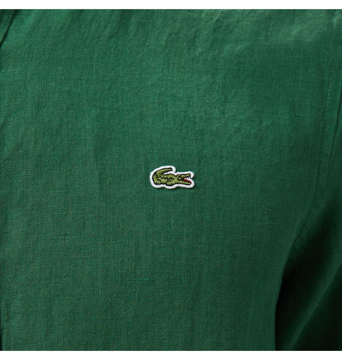 پیراهن مردانه Lacoste یقه دکمهدار کتان سبز تیره فیت معمولی پیراهن مردانه Lacoste یقه دکمهدار کتان سبز تیره فیت معمولی