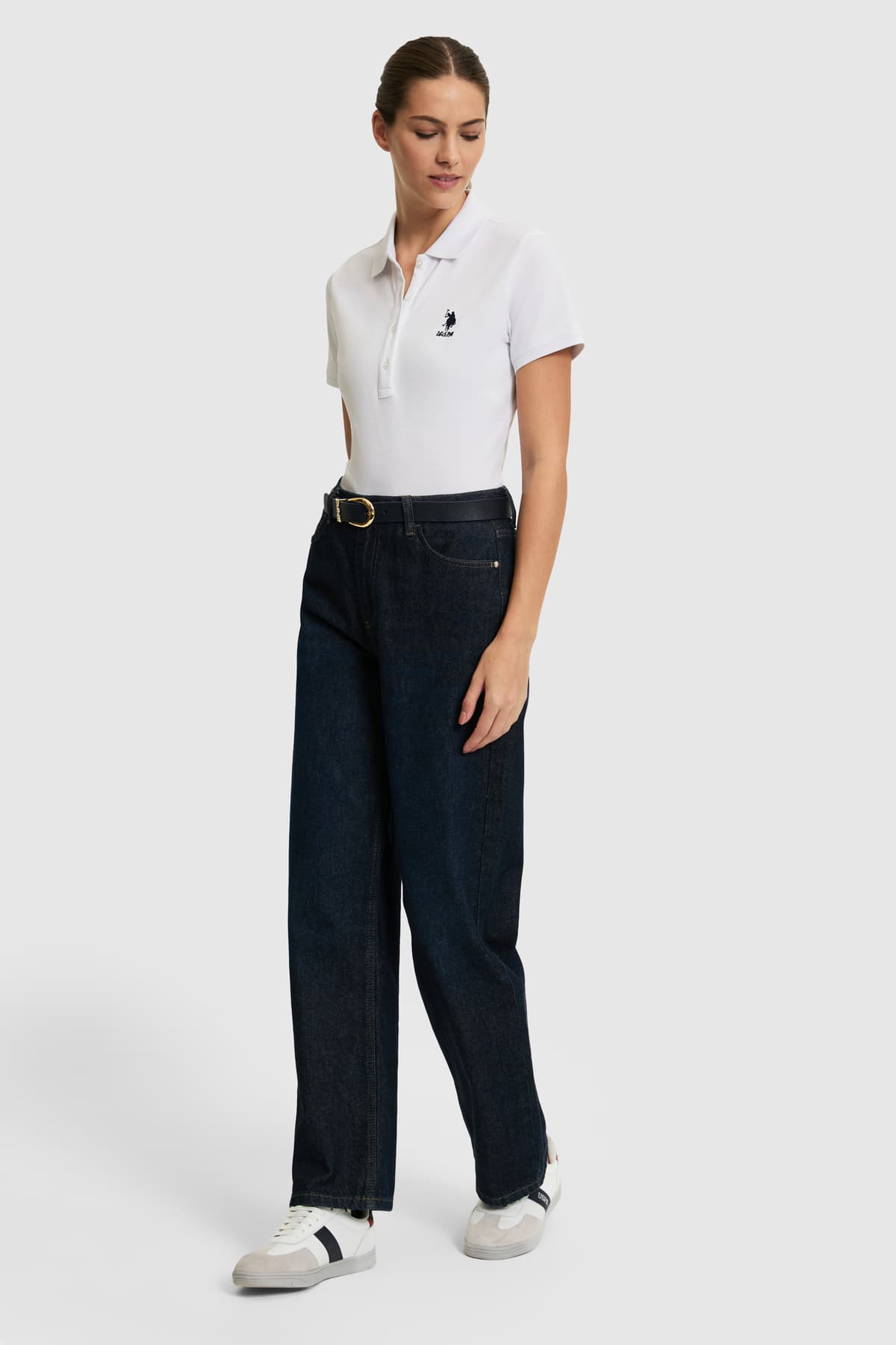 تیشرت زنانه U.S. Polo Assn. سفید یقه پولو بیسیک مدل 50321798-VR013 تیشرت زنانه U.S. Polo Assn. سفید یقه پولو بیسیک مدل 50321798-VR013