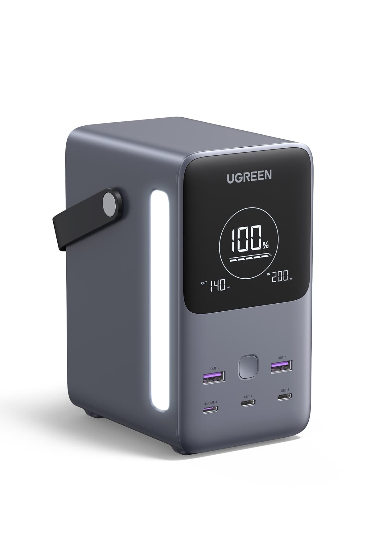 ایستگاه شارژ Ugreen پنجپورته 48.000 mAh با توان 300W، 3xUSB-C و 2xUSB-A، خاکستری فضایی مدل 25286 ایستگاه شارژ Ugreen پنجپورته 48.000 mAh با توان 300W، 3xUSB-C و 2xUSB-A، خاکستری فضایی مدل 25286