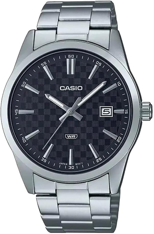 ساعت مردانه Casio صفحه مشکی مدل MTP-VD02B-1EUDF ساعت مردانه Casio صفحه مشکی مدل MTP-VD02B-1EUDF