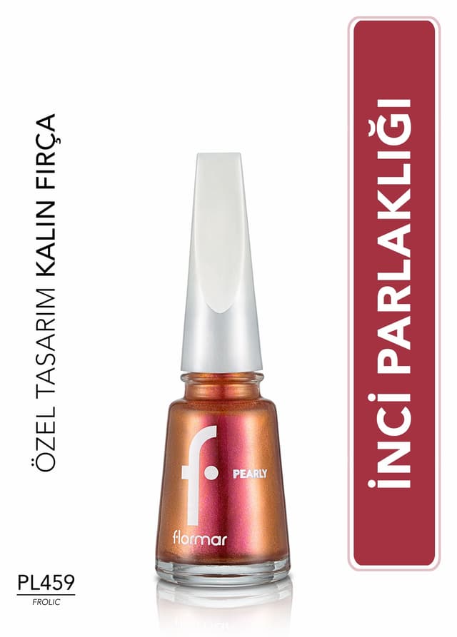 لاک ناخن Flormar صدفی با پوشش نیمهشفاف و جلوه براق مدل PL459 FROLIC لاک ناخن Flormar صدفی با پوشش نیمهشفاف و جلوه براق مدل PL459 FROLIC
