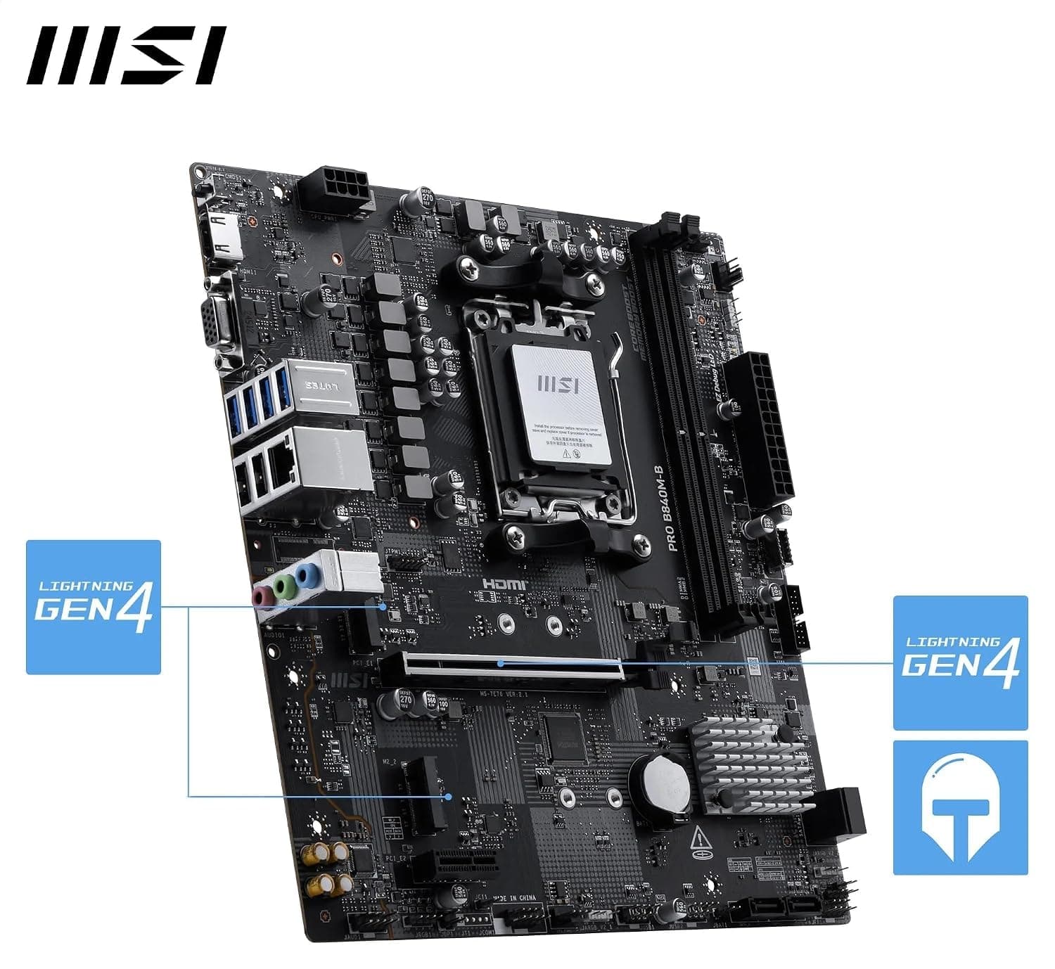 مادربرد MSI PRO مدل B840M-B AM5 DDR5 8000MHZ(OC) MATX مادربرد MSI PRO مدل B840M-B AM5 DDR5 8000MHZ(OC) MATX