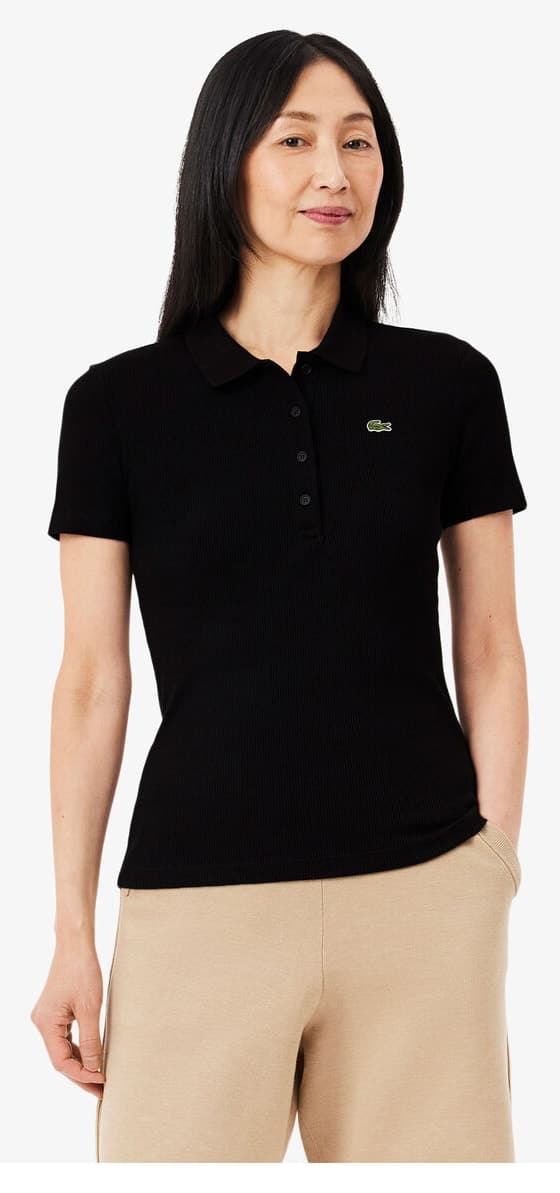 پولو شرت زنانه Lacoste اسلیمفیت نخی ارگانیک مشکی مدل L.12.D پولو شرت زنانه Lacoste اسلیمفیت نخی ارگانیک مشکی مدل L.12.D