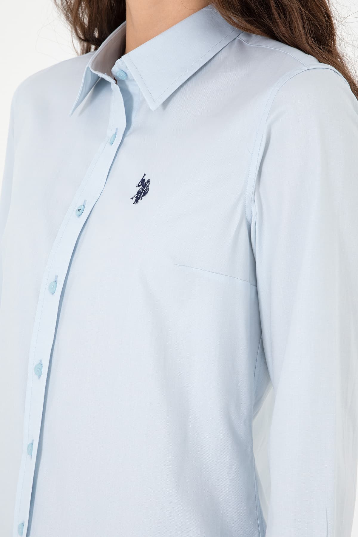 پیراهن زنانه U.S. Polo Assn. آبی روشن آستینبلند ساده مدل 50295639-VR003 پیراهن زنانه U.S. Polo Assn. آبی روشن آستینبلند ساده مدل 50295639-VR003