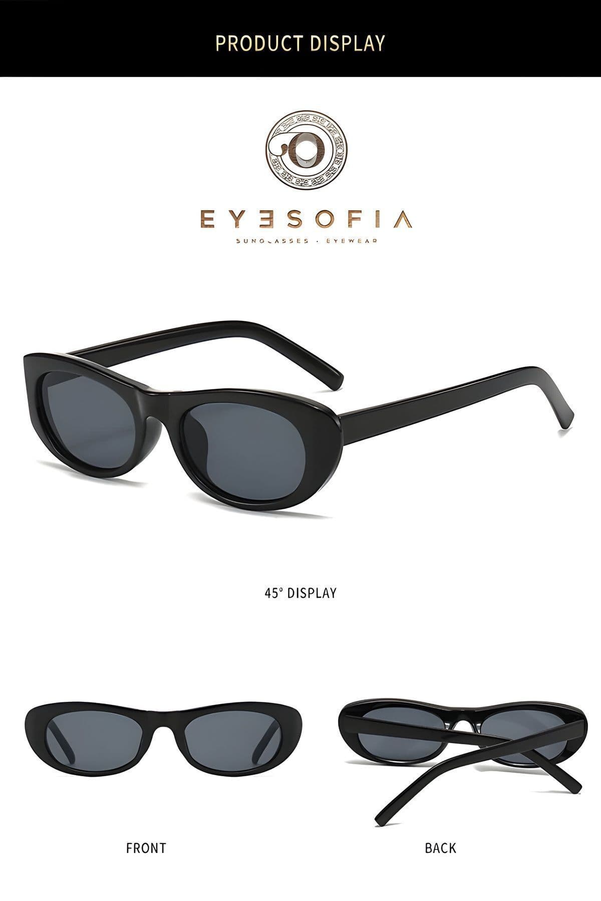 عینک آفتابی یونیسکس Eyesofia Laurent طراحی باریک UV400 مشکی عینک آفتابی یونیسکس Eyesofia Laurent طراحی باریک UV400 مشکی