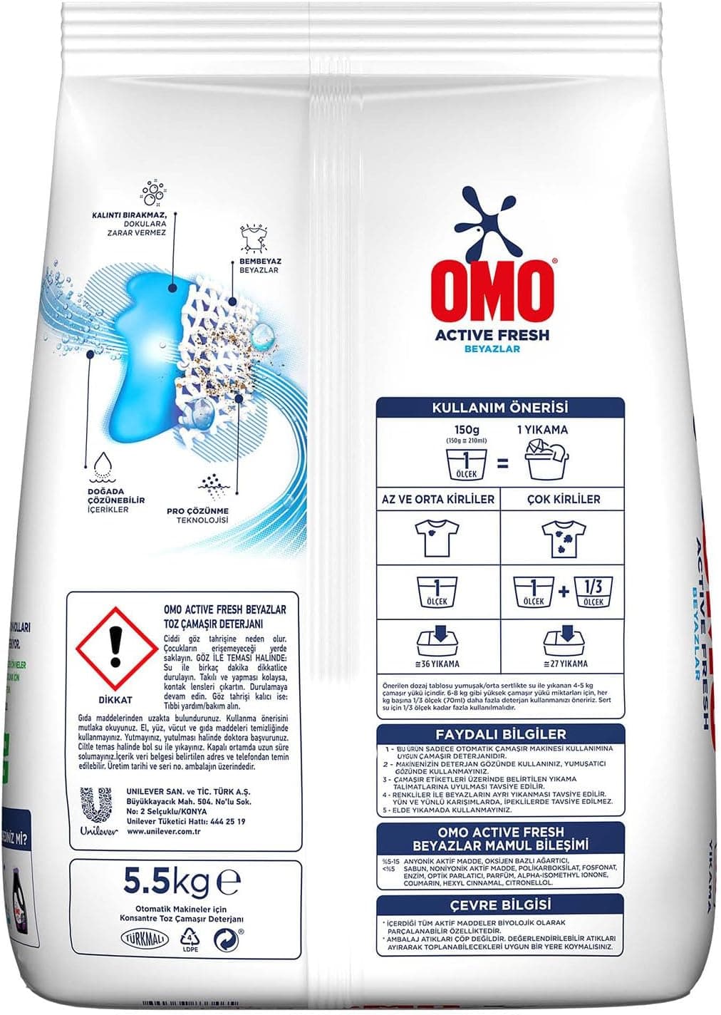 پودر شوینده لباس سفید OMO Active Fresh 5.5 kg پودر شوینده لباس سفید OMO Active Fresh 5.5 kg