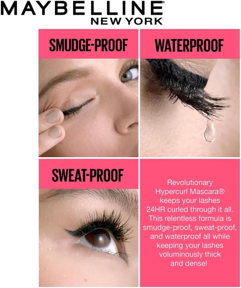 ریمل MAYBELLINE New York Hypercurl ضدآب مشکی 9.2g ریمل MAYBELLINE New York Hypercurl ضدآب مشکی 9.2g