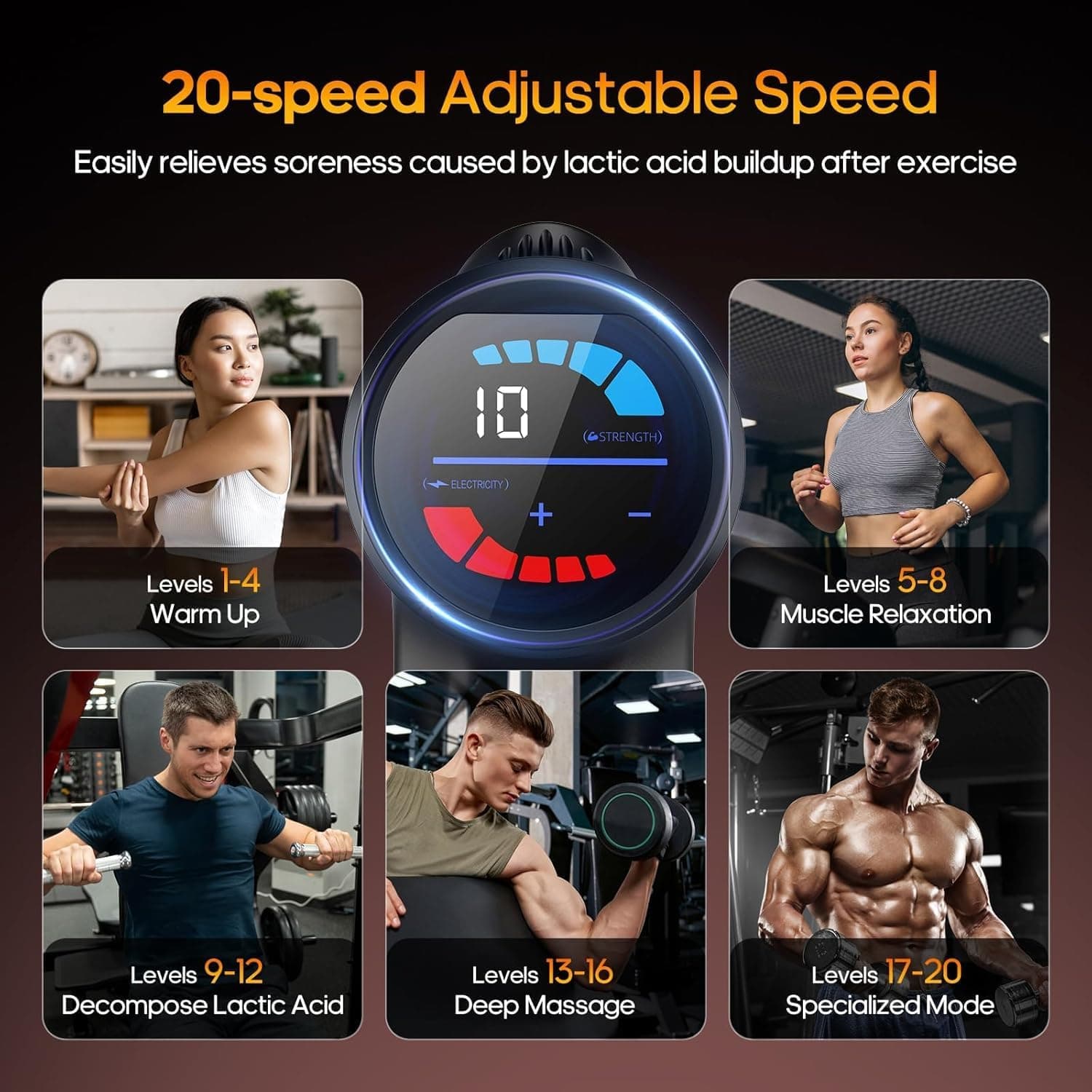 ماساژور تفنگی AERLANG با قابلیت گرمایشی مشکی مدل 20 Speeds ماساژور تفنگی AERLANG با قابلیت گرمایشی مشکی مدل 20 Speeds