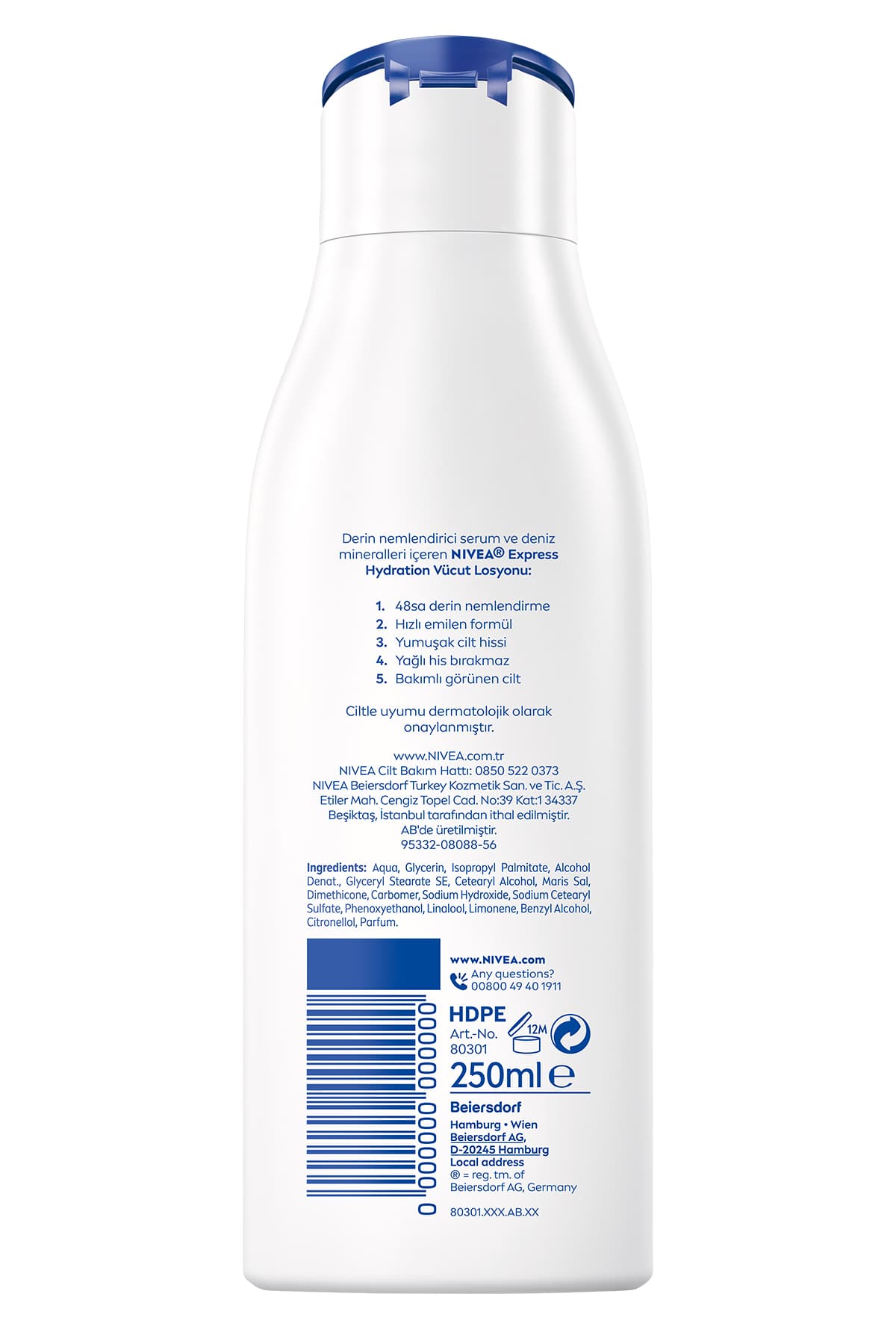 لوسیون بدن مناسب پوست معمولی و خشک NIVEA Express Hydration 250ml لوسیون بدن مناسب پوست معمولی و خشک NIVEA Express Hydration 250ml