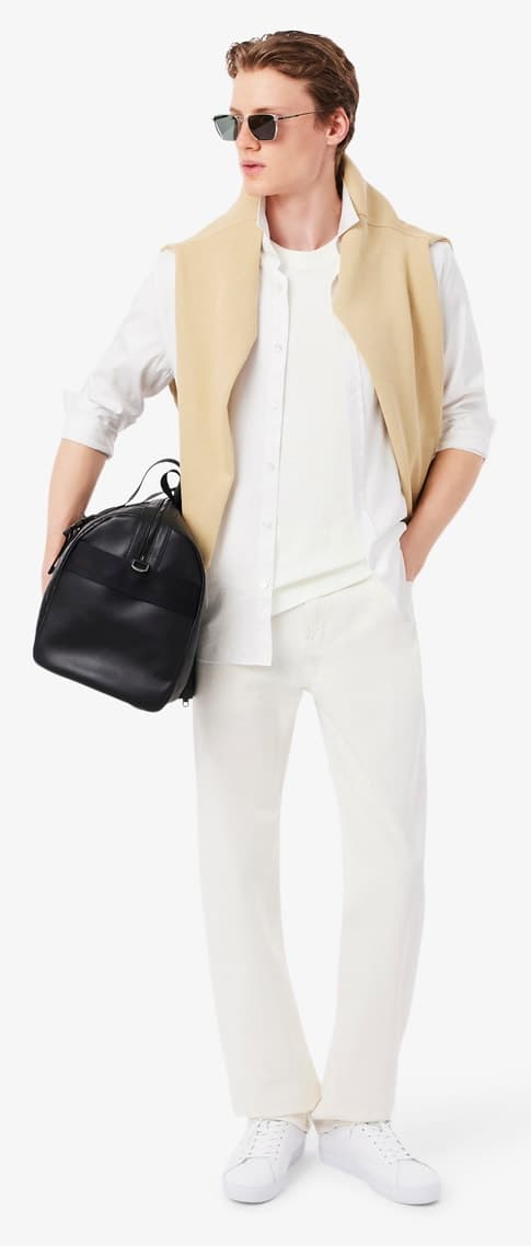 تیشرت مردانه Lacoste یقه گرد فیت کلاسیک سفید تیشرت مردانه Lacoste یقه گرد فیت کلاسیک سفید