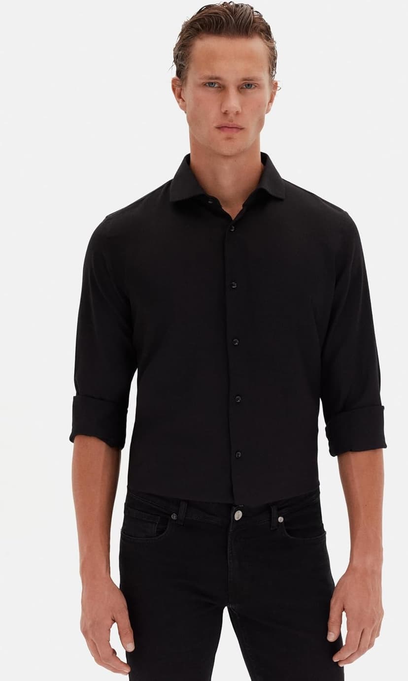 پیراهن مردانه D'S Damat فیت Slim Fit سرمهای جاکارد پیراهن مردانه D'S Damat فیت Slim Fit سرمهای جاکارد