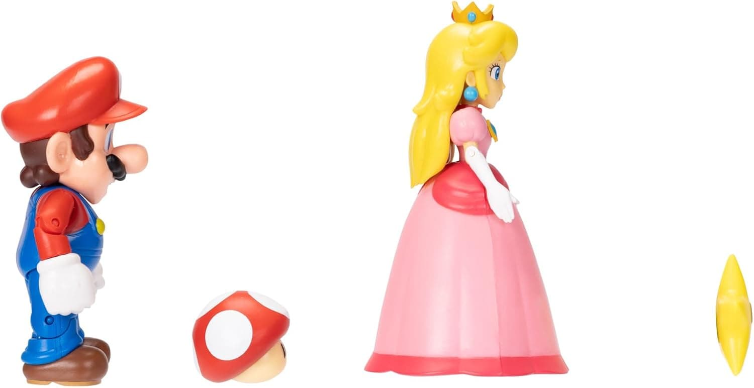 فیگور 4 اینچی دو عددی SUPER MARIO مدل Mario & Peach فیگور 4 اینچی دو عددی SUPER MARIO مدل Mario & Peach