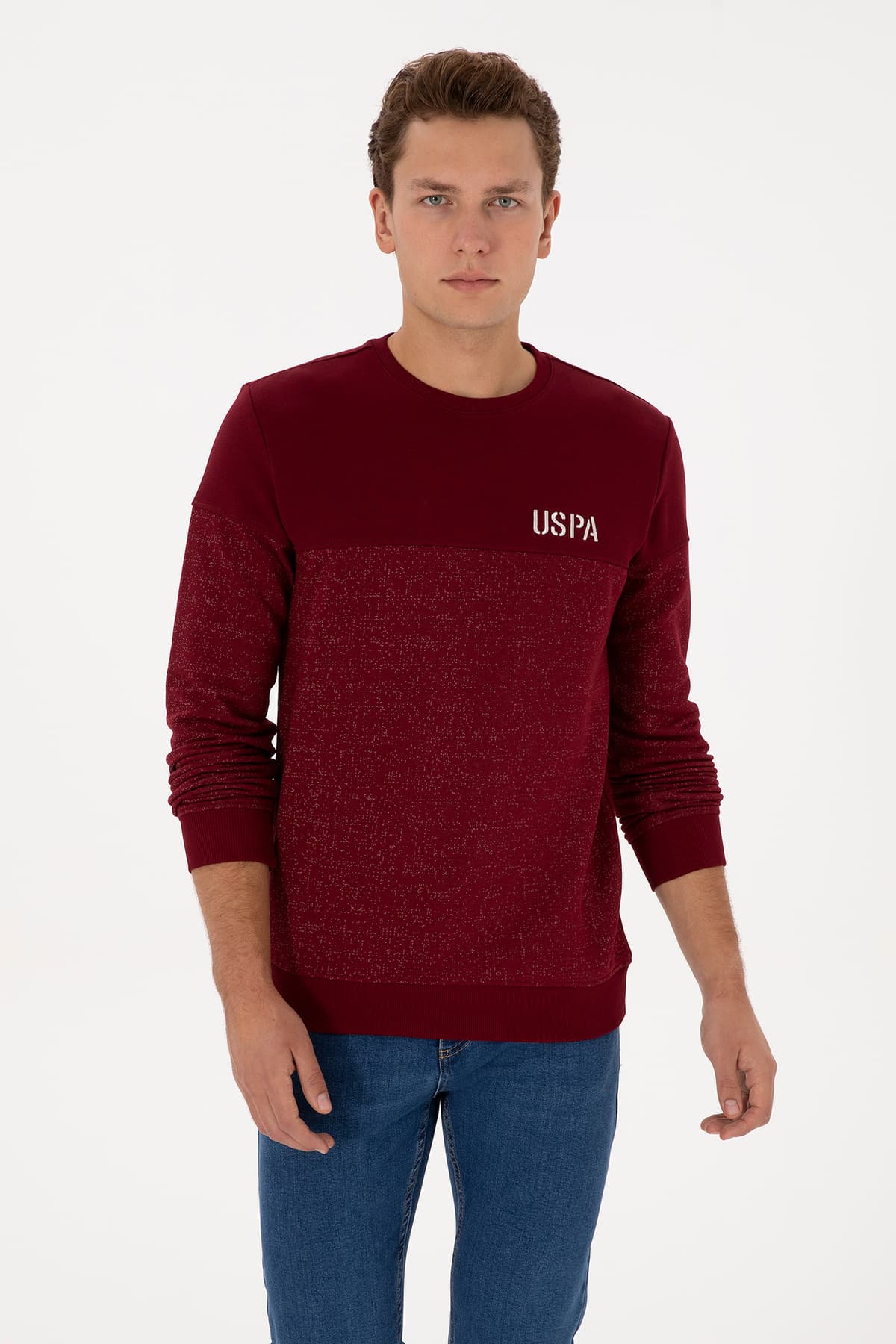 سوئیشرت مردانه U.S. Polo Assn. فیت معمولی یقه گرد زرشکی مدل 50316380-VR014 سوئیشرت مردانه U.S. Polo Assn. فیت معمولی یقه گرد زرشکی مدل 50316380-VR014