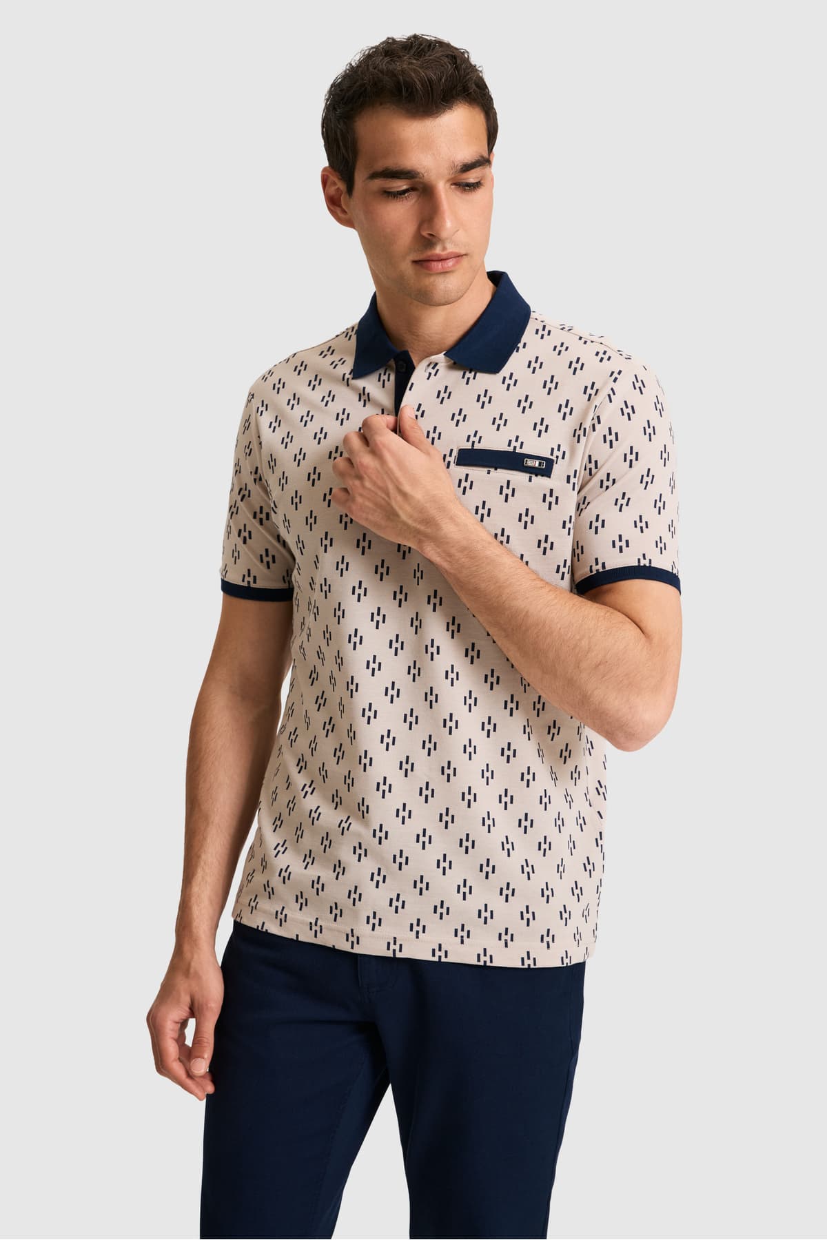 تیشرت مردانه U.S. Polo Assn. فیت معمولی یقه پولو رنگ سنگی مدل 50326994-VR049 تیشرت مردانه U.S. Polo Assn. فیت معمولی یقه پولو رنگ سنگی مدل 50326994-VR049