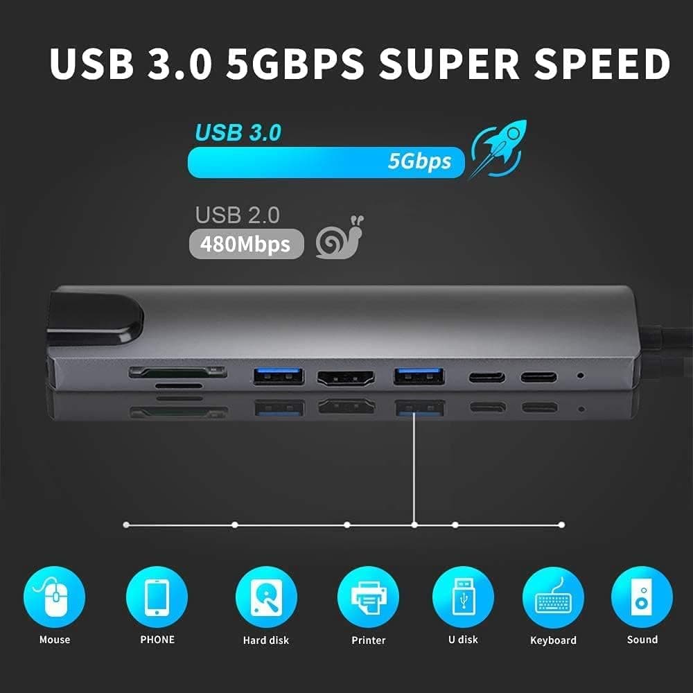 هاب USB C OTCPP 8 در 1 HDMI 4K 60Hz PD 100W هاب USB C OTCPP 8 در 1 HDMI 4K 60Hz PD 100W