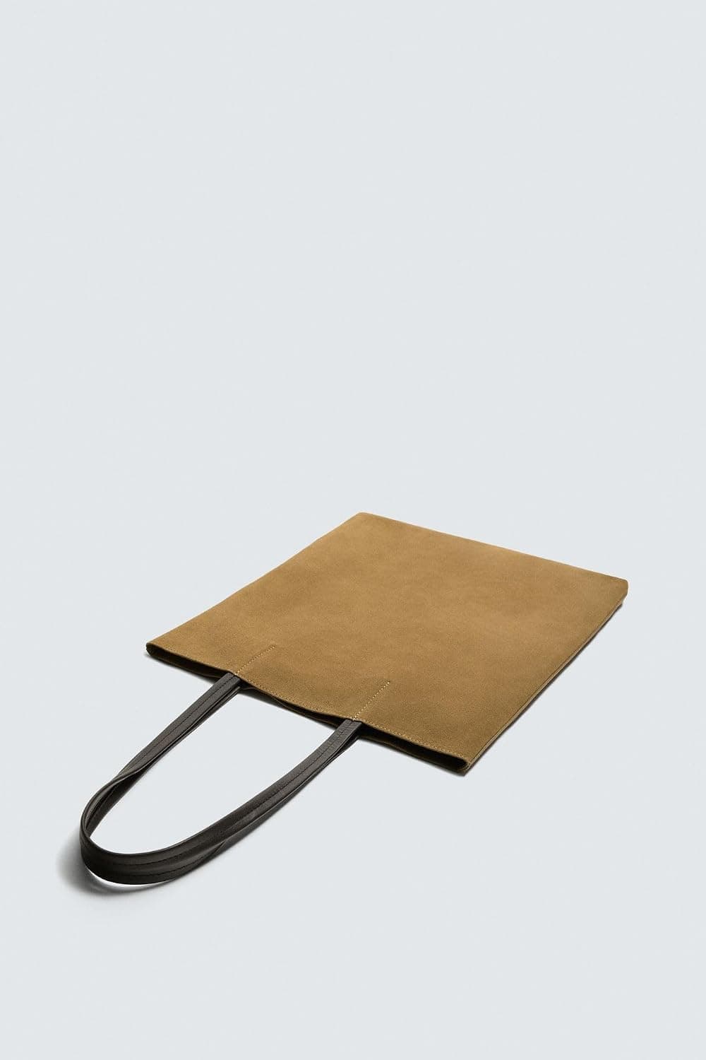 کیف Tote چرمی زنانه Zara قهوهای توتونی کیف Tote چرمی زنانه Zara قهوهای توتونی