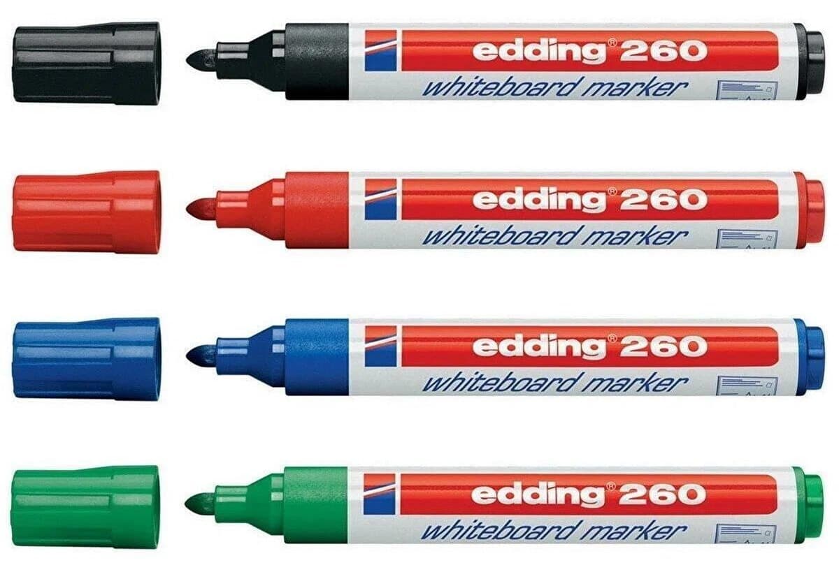 ماژیک وایت برد Edding مدل 260 بسته 4 عددی سفید ماژیک وایت برد Edding مدل 260 بسته 4 عددی سفید