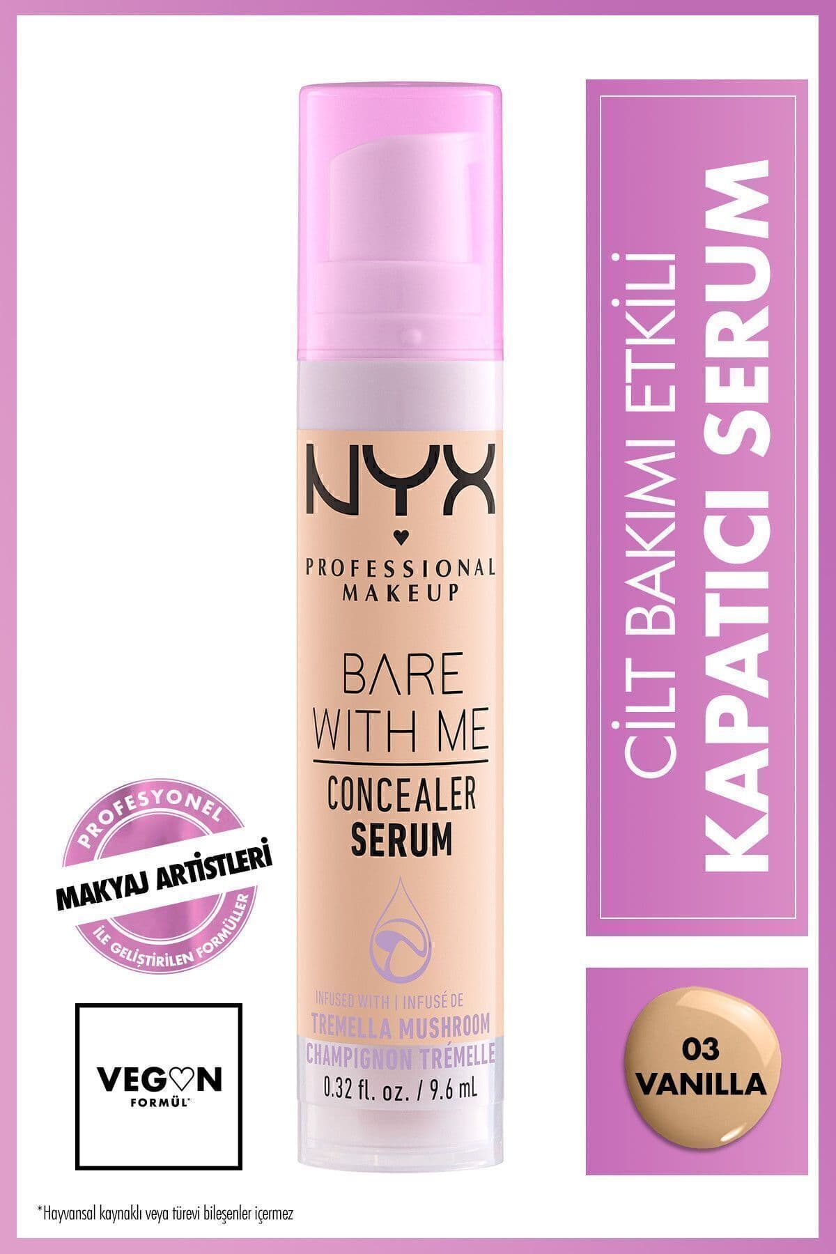 کانسیلر سرمی NYX Professional Makeup Bare With Me شماره 03 Vanilla